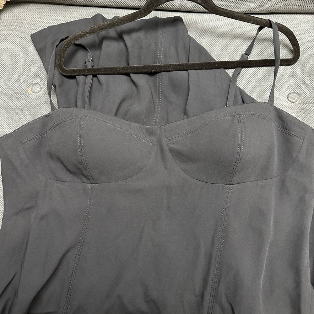Jcrew black dress with adjustable straps and slit